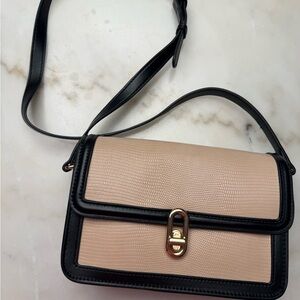 Chic Black and Tan Crossbody Bag